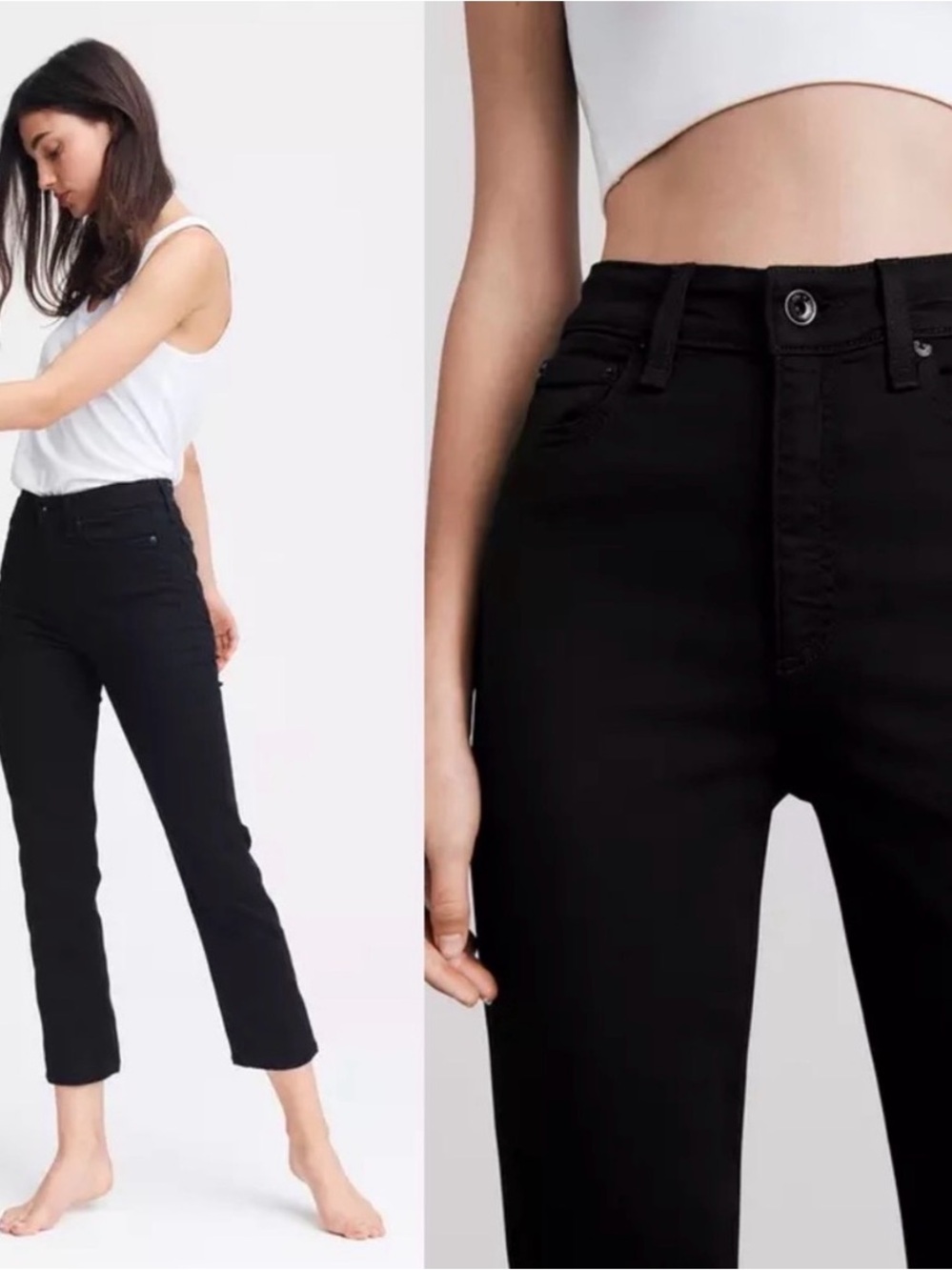 Rag & Bone Black Nina High Rise Ankle Cigarette Jeans - Size 23 - NWT